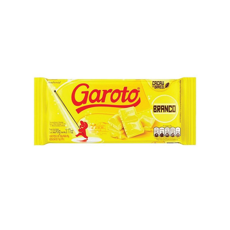 Barra de Chocolate Garoto Branco 90g - Casa Vieira