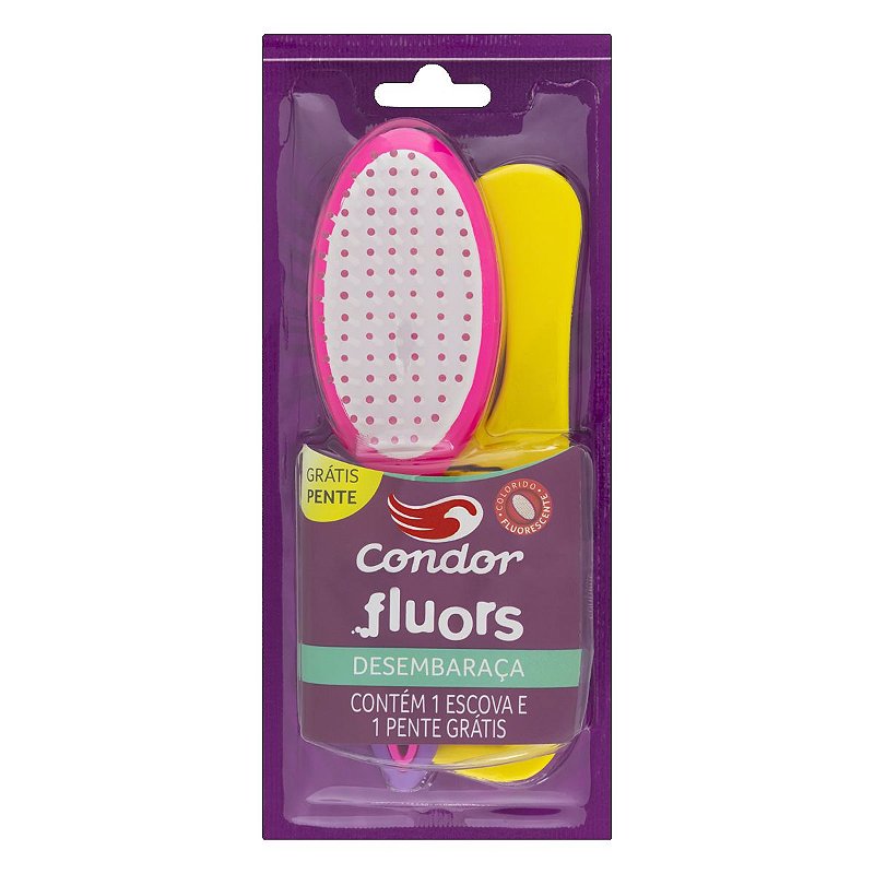 Escova Condor Confort Fluo Pente Grátis