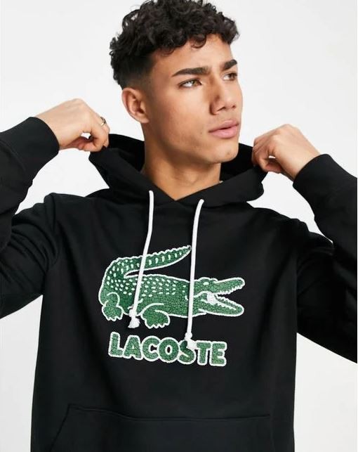 MOLETOM LACOSTE MASCULINO HOODIE CRACKLED CROCODILE SH136523