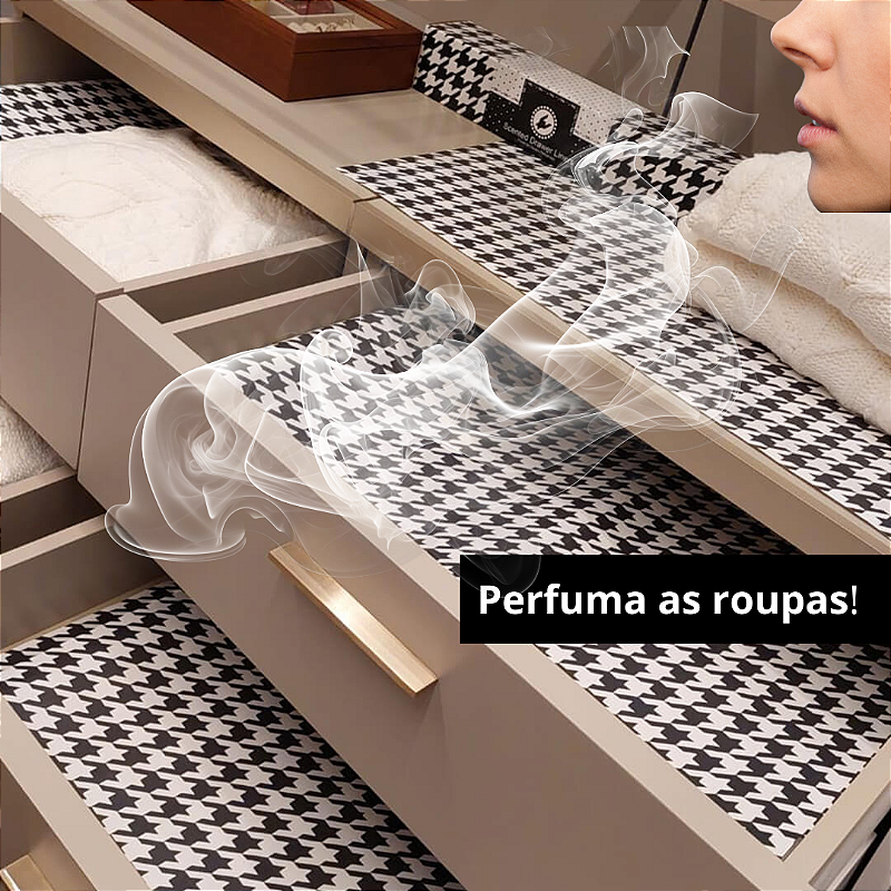 Papel de Gaveta Perfumado - Aroma Amadeirado Pied de Poule Preto e ...