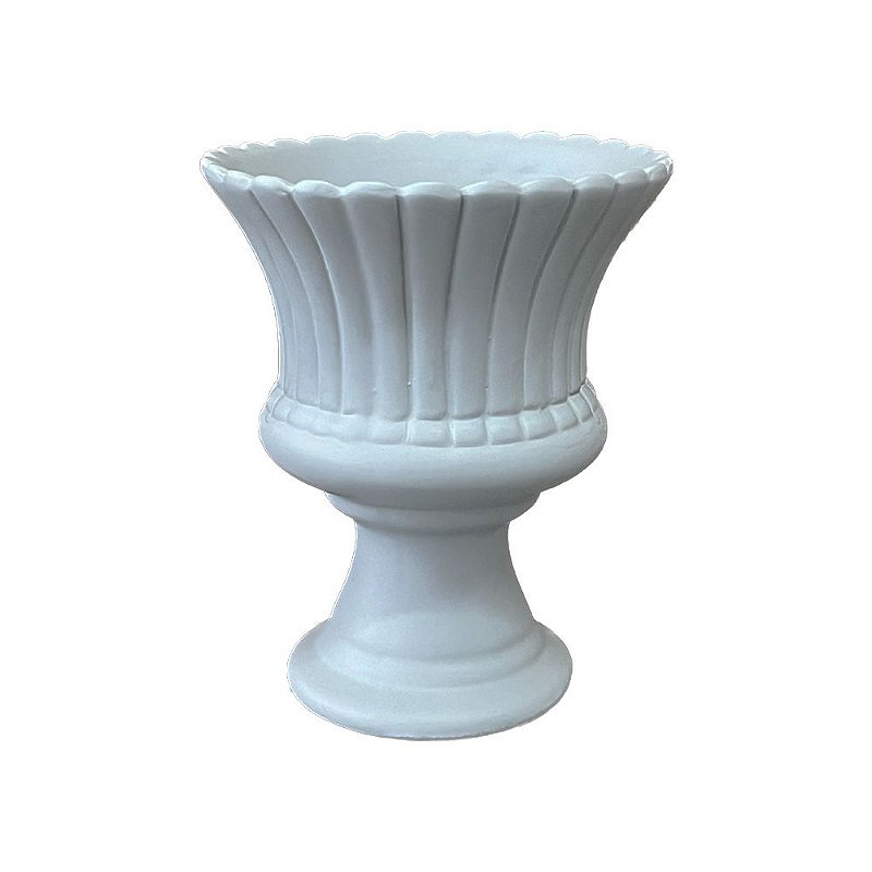 Vaso Espanha Pequeno Cinza Fosco Decorativo Flor Artificial Lembrança