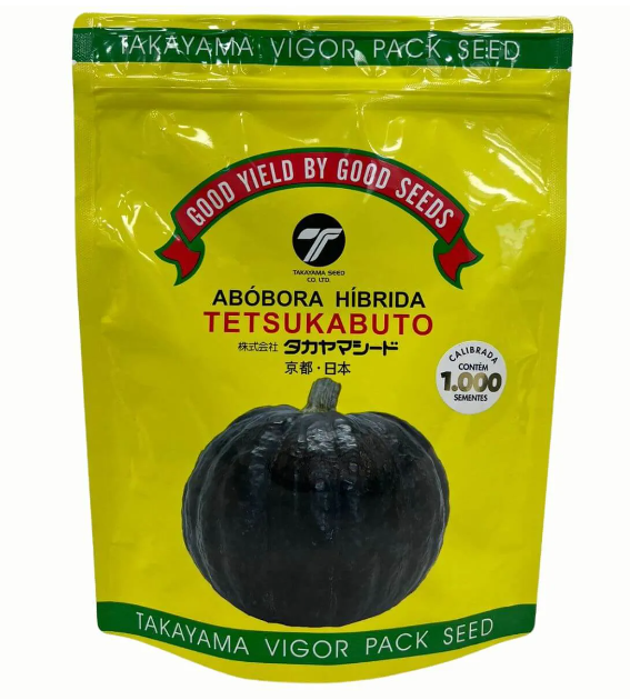 Semente de Abóbora Híbrida Tetsukabuto F1 Takayama 1000 Sementes