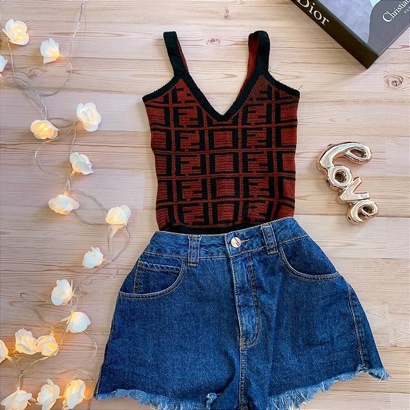 Tee Inspired Fendi Tricot Modal - Paris28Atacado