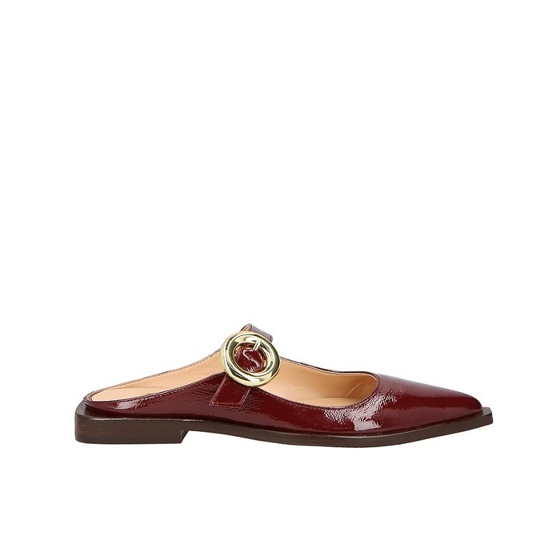 Mule Maxi Fivela Couro Luiza barcelos Marsala - Specchio | Loja de