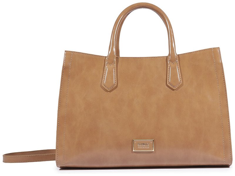 Bolsa Medio Tote Ziper Logo Tag Schutz Marrom - Specchio | Loja de