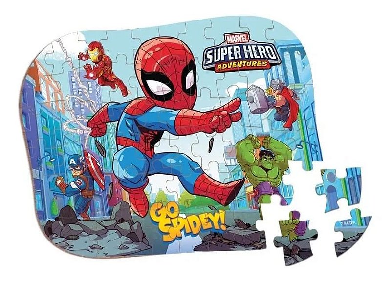 Jogo Educativo Quebra Cabeça Palavras Inglês Marvel Super Hero Adventures  40 Peças 2043 Mimo - Jogos Educativos - Magazine Luiza