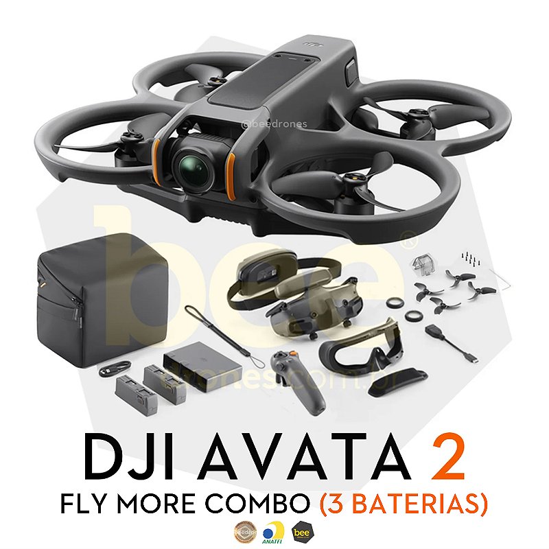 Drone DJI Avata 2 Fly More Combo (3 Baterias) Anatel BR - Bee