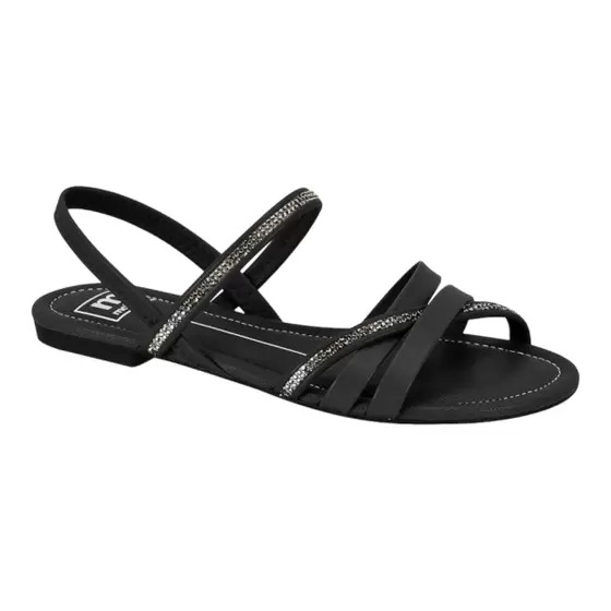 Sand lia Rasteira Moleca Com Strass Feminino Cor Preto Compre