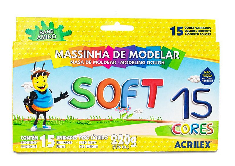MASSINHA DE MODELAR SOFT C/15 ACRILEX 220G - Leugim Magazine