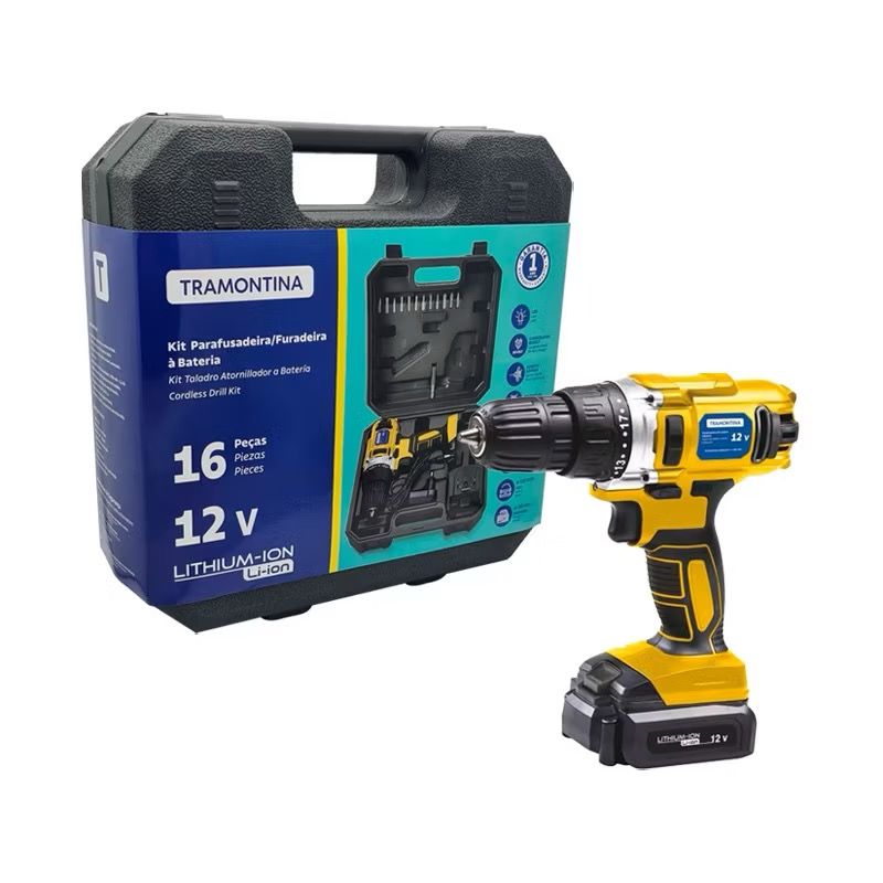Kit Parafusadeira/Furadeira Tramontina 12v 16Peças