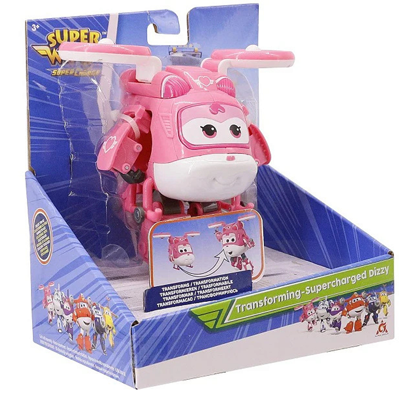 Super Wings Transformations Supercharged Golden Boy Pet, Figura de Juego para niños de Aprox. 6 cm de Altura, Figura de avión y Robot de Juguete para niños de 3 años o más