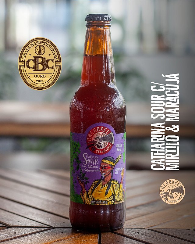 Cerveja Cherokee Catharina Sour Mirtilo e Maracujá - Cerveja Cherokee