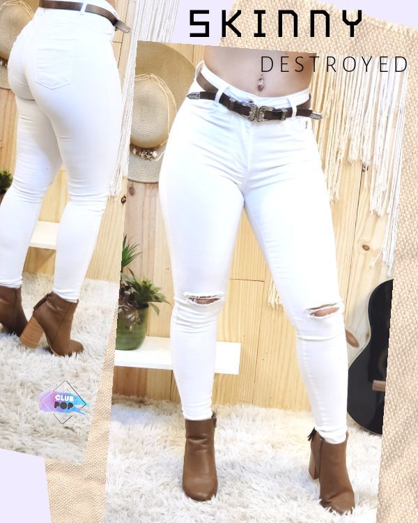 calca skinny branca