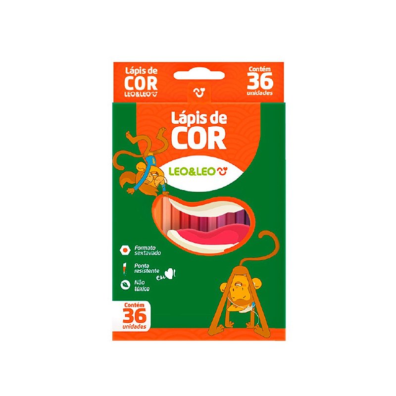Lápis De Cor Sextavado Leonora R.4482 Com 36 Cores - Recopel