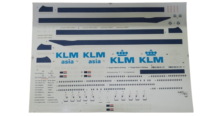Brasil Decais - Decal para Boeing 747/747-300/747-400 da KLM Asia