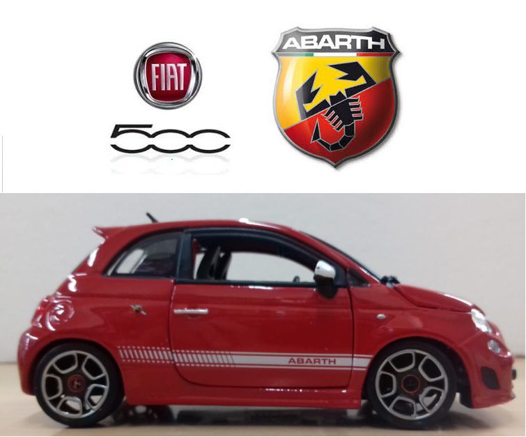 Bburago ABARTH 500 1/24 ミニカー Burago - Fiat Abarth 500 - 1/24 - HTC - MODELISMO