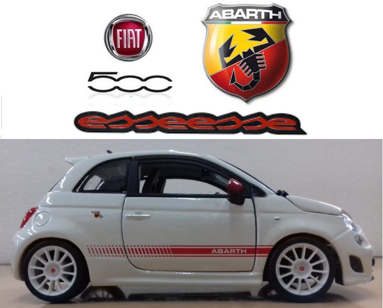 burago 1/24　ABARTH500 esseesse Bburago 22121W Fiat Abarth 500 SS Essesse White 1-24 Diecast