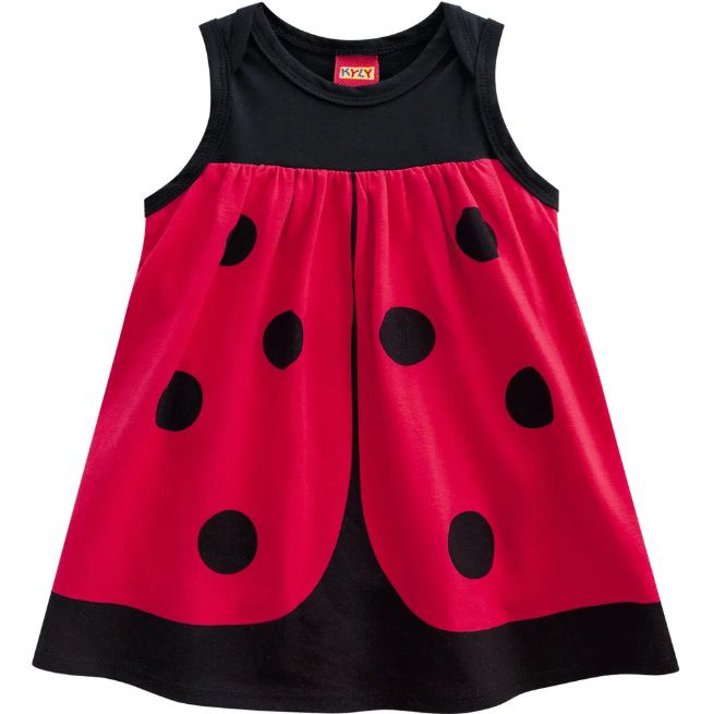 vestido joaninha infantil
