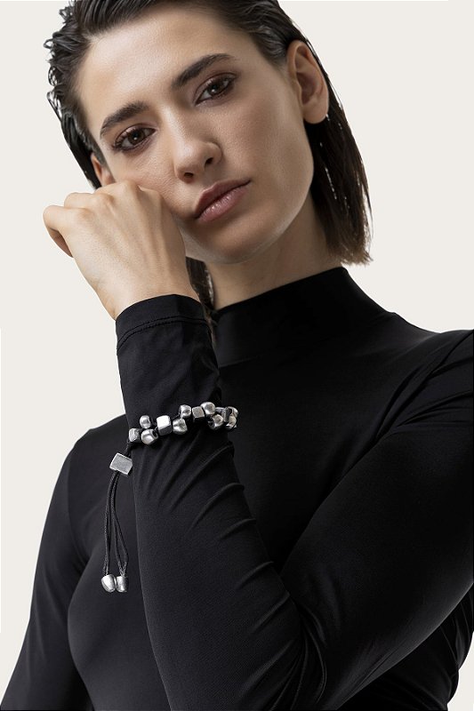 Pulseira Pepitas e Bolinhas Alumínio Vestopazzo