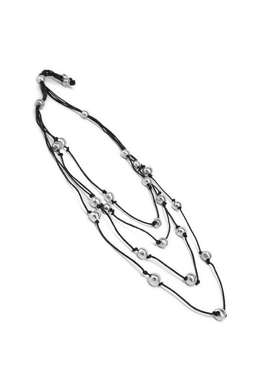 Colar Quatro Fios e Bolas Pequenas Vestopazzo