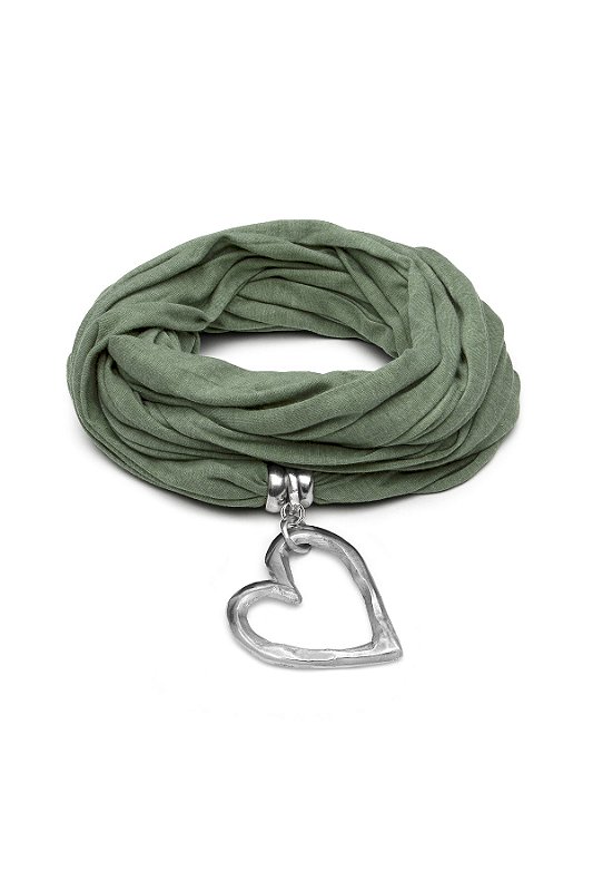Colar Echarpe Verde Coração Alumínio Vestopazzo