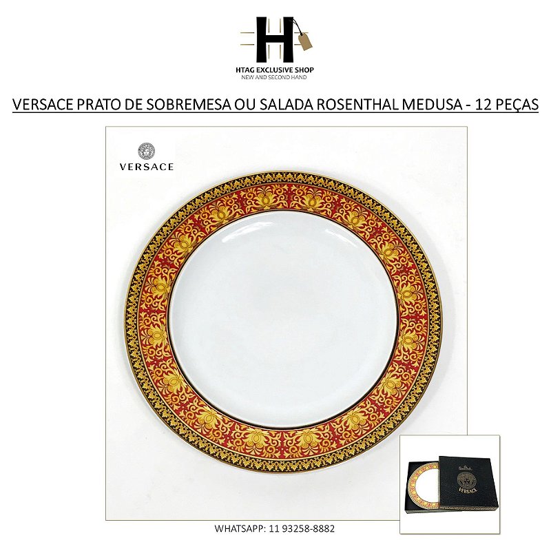 PRATO DE SOBREMESA OU SALADA – SALAD PLATE ROSENTHAL MEDUSA VERSACE - 12 PEÇAS