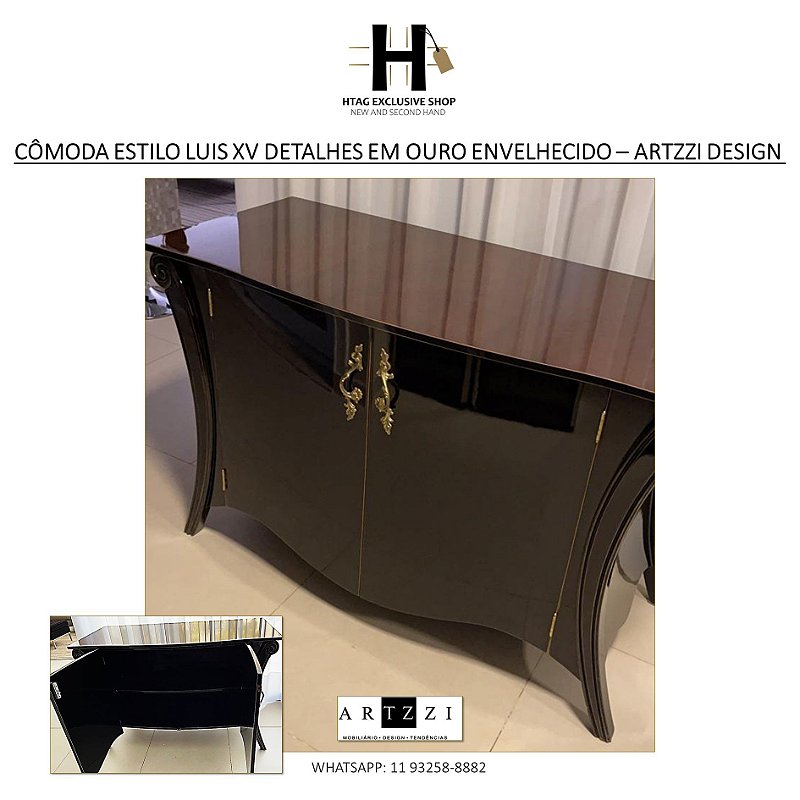 CÔMODA BUFFET ESTILO LUIS XV DETALHES EM OURO ENVELHECIDO – ARTZZI DESIGN