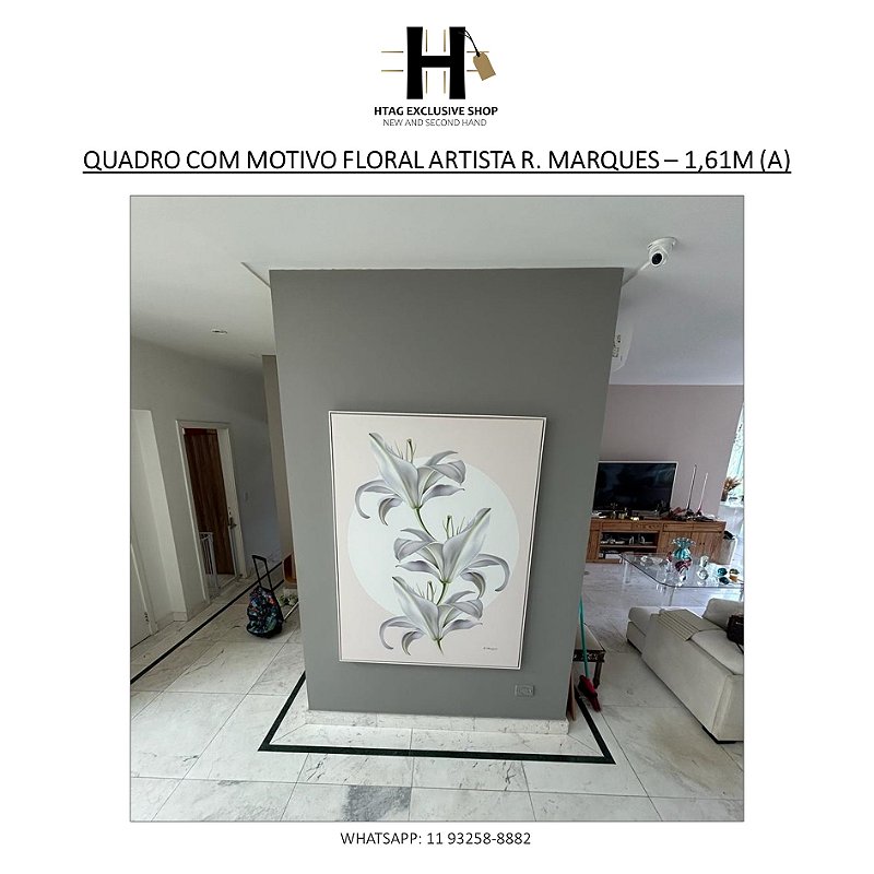 QUADRO COM MOTIVO FLORAL ARTISTA R. MARQUES – 1,61M (A)