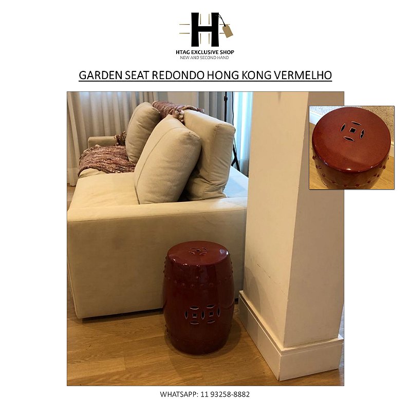 GARDEN SEAT REDONDO HONG KONG VERMELHO