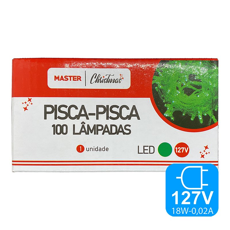 Pisca Pisca Verde LED Natal Master Christmas 127v 8m | Essenza