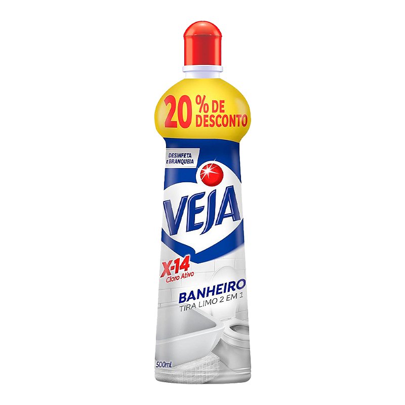 Veja Limpeza Pesada X14 Cloro Ativo Squeeze 500ml - Grátis 20