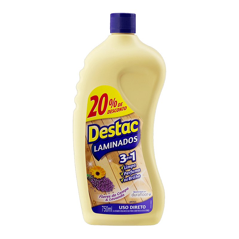 Limpa Pisos Laminados Flores e Lavanda 3 em 1 Destac 750ml