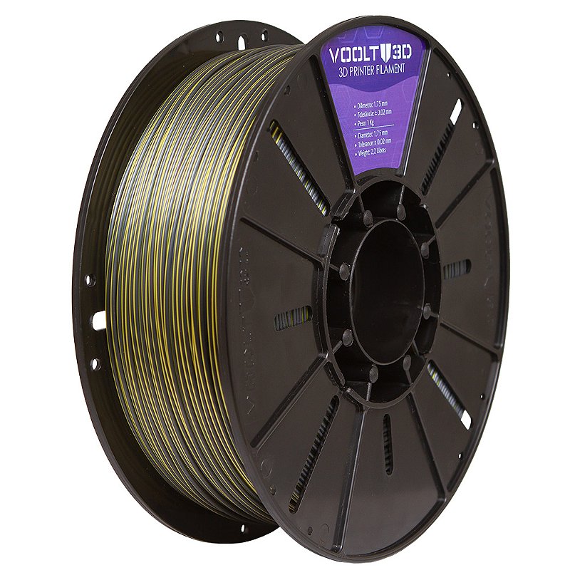 Filamento PLA Duo Color Dourado e Preto V-Silk High Speed | 1,75mm ...