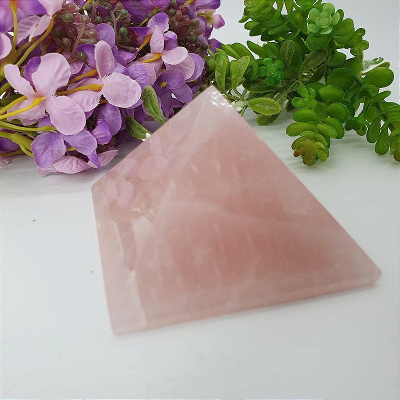 Pirâmide de Quartzo Rosa - 283 Gramas 7cm x 7cm (Qualidade Extra Especial)