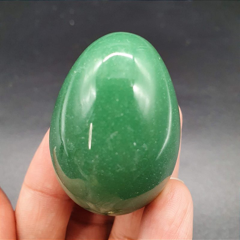 Ovo de Quartzo Verde | A4,5cm x L3cm | P55g (Pedra de Altíssima Qualidade)
