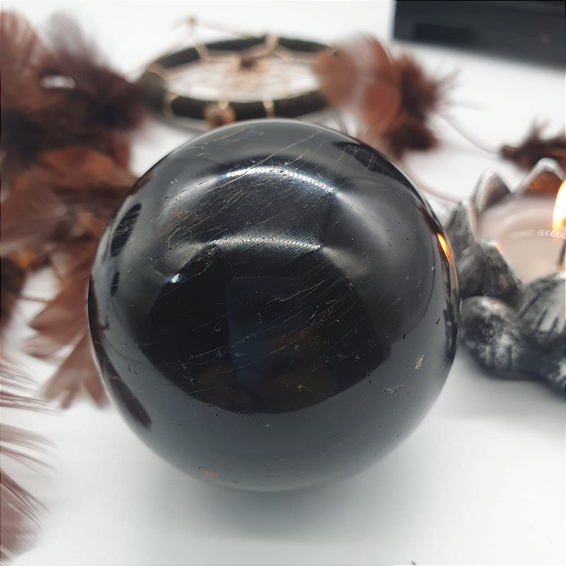 Esfera de Turmalina Negra 6Cm 270g | PROTEÇÃO