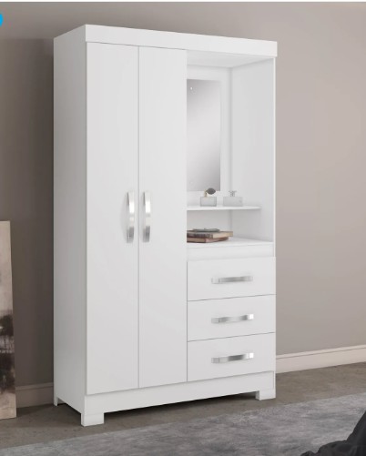 ROUPEIRO 2P NT 5170 - COM ESPELHO COM PES - 1,08MT - BRANCO