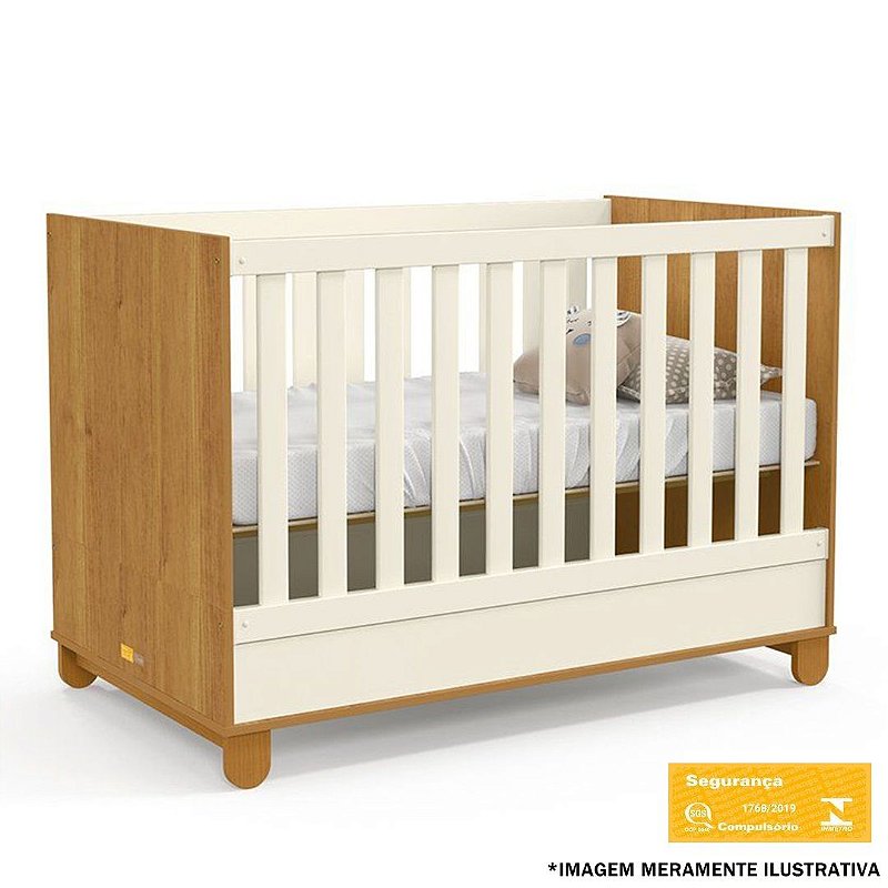 BERÇO MINICAMA ZUPY LAQUEADO ECO WOOD ./FREIJO/OFF WHITE - Guido