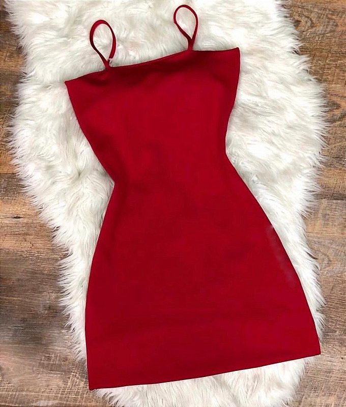 vestido vermelho reto