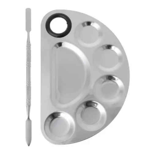 placa e espatula de inox para maquiagem