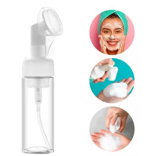 Frasco Espumador Escova De Silicone Limpeza Facial Pump