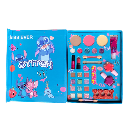 Kit maquiagem azul stitch infantil Miss Ever