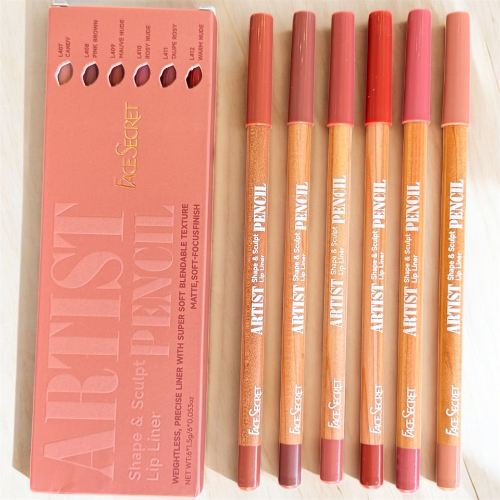 Kit com 6 lápis labiais Nude Pink face secret