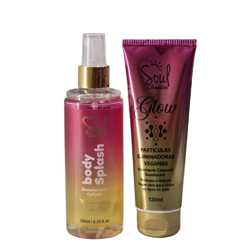Kit todo dia - body splash 200ml + hidratante glow iluminador 120ml Soul Cosmeticos