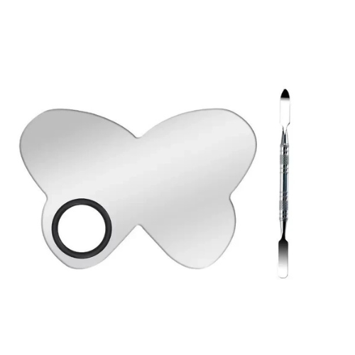 Placa para Maquiagem Inox Borboleta Compacta com Espátula