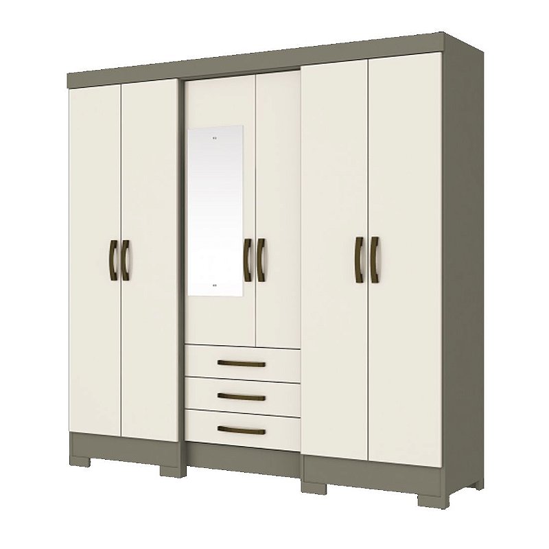 Guarda Roupa 6 Portas 3 Gavetas Moka E Fendi B23-85 Briz - Magazine