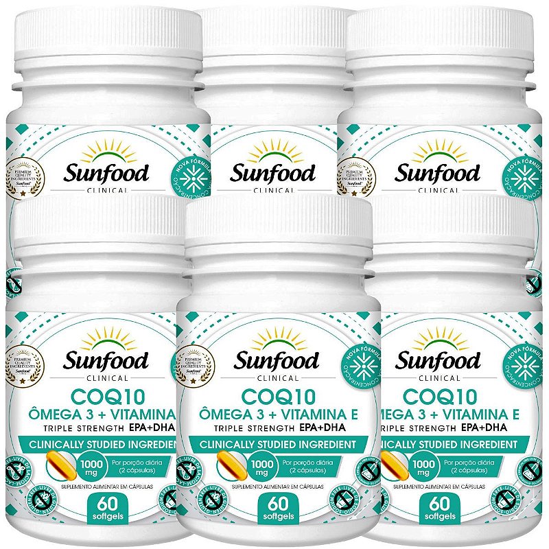 Coq 10 Omega 3 + Vitamina E 60 Cápsulas Sunfood Natunutra