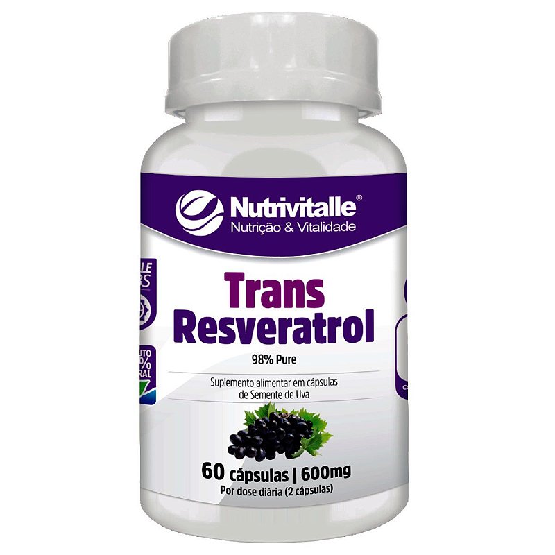 Trans Resveratrol 600mg 60 Softgels Nutrivitalle Natunutra