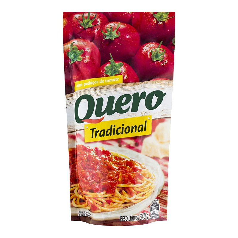 MOLHO DE TOMATE QUERO TRADICIONAL SACHET 340g - Supermercado São Jorge