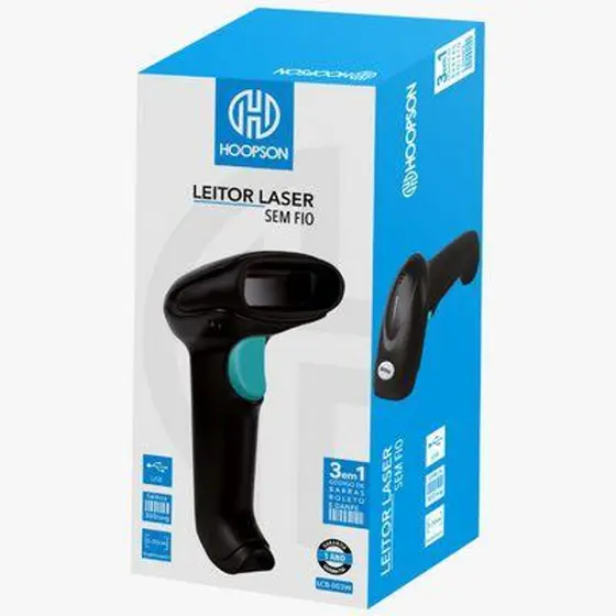 Leitor codigo de barras sem fio Hoopson 3 x 1 LCB-003W - Sasakinet